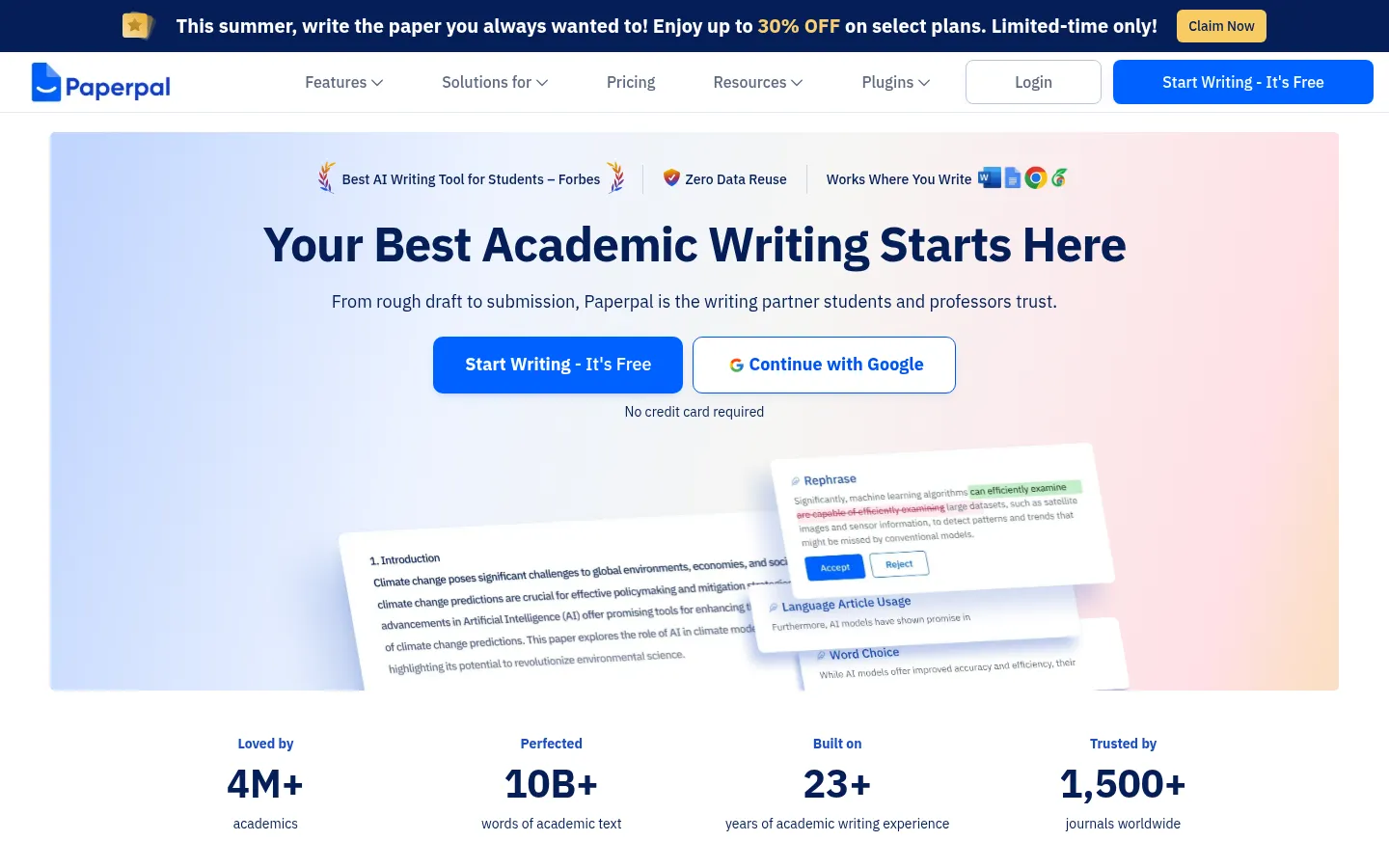 Paperpal academic writing and editing assistant